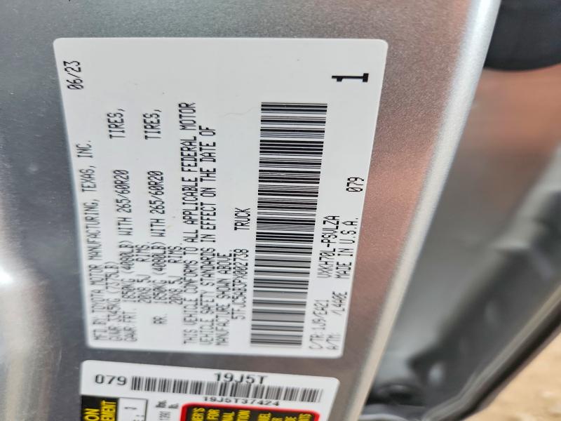 Продажа на аукционе авто 2023 Toyota Tundra, vin: 5TFJC5AB3PX002738, номер лота: 58349746