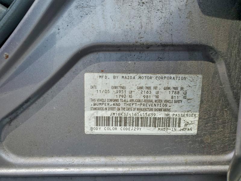 Продажа на аукционе авто 2006 Mazda 3, vin: JM1BK324161455639, номер лота: 58199306