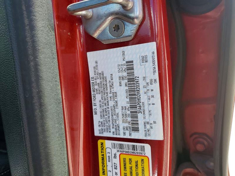 Aukcja sprzedaży 2017 Ford Fusion, vin: 3FA6P0HD2HR203972, numer aukcji: 54901586