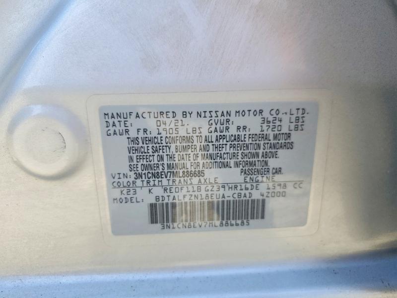 Продаж на аукціоні авто 2021 Nissan Versa, vin: 3N1CN8EV7ML886685, номер лоту: 56996436