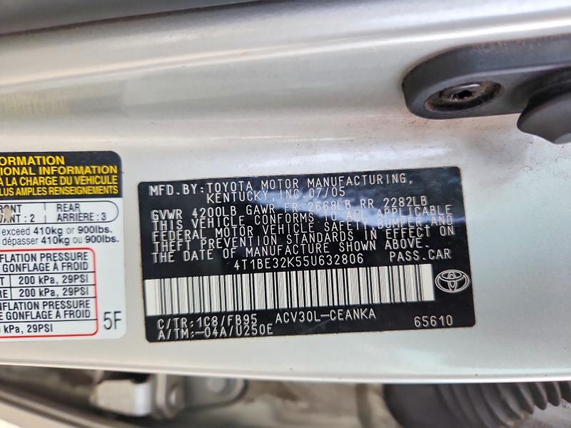 Продаж на аукціоні авто 2005 Toyt Camry, vin: 4T1BE32K55U632806, номер лоту: 56499666