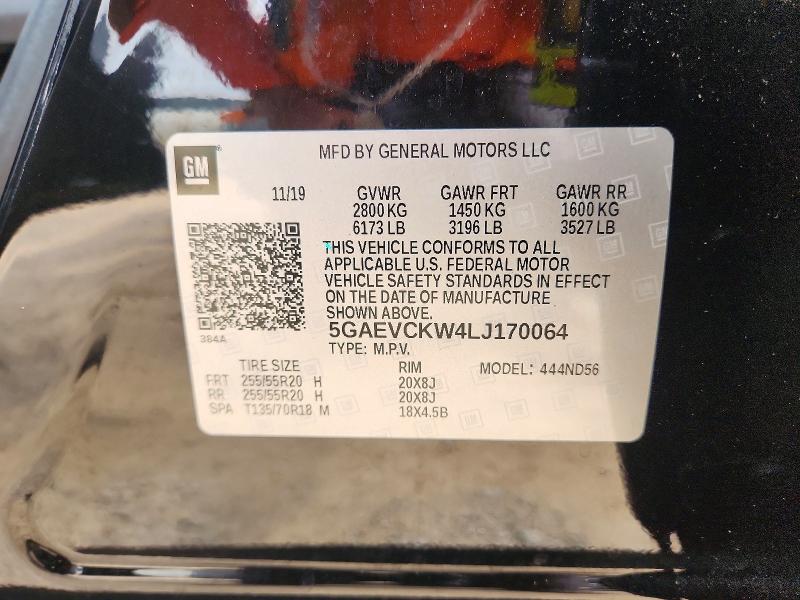 Aukcja sprzedaży 2020 Buick Enclave, vin: 5GAEVCKW4LJ170064, numer aukcji: 55763366