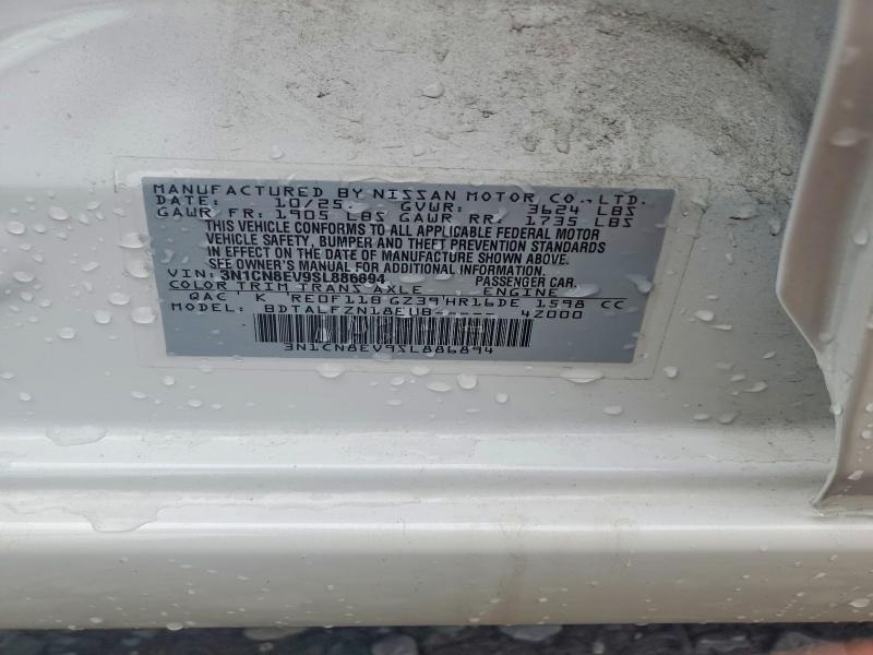 Aukcja sprzedaży 2025 Nissan Versa, vin: 3N1CN8EV9SL886894, numer aukcji: 58714096