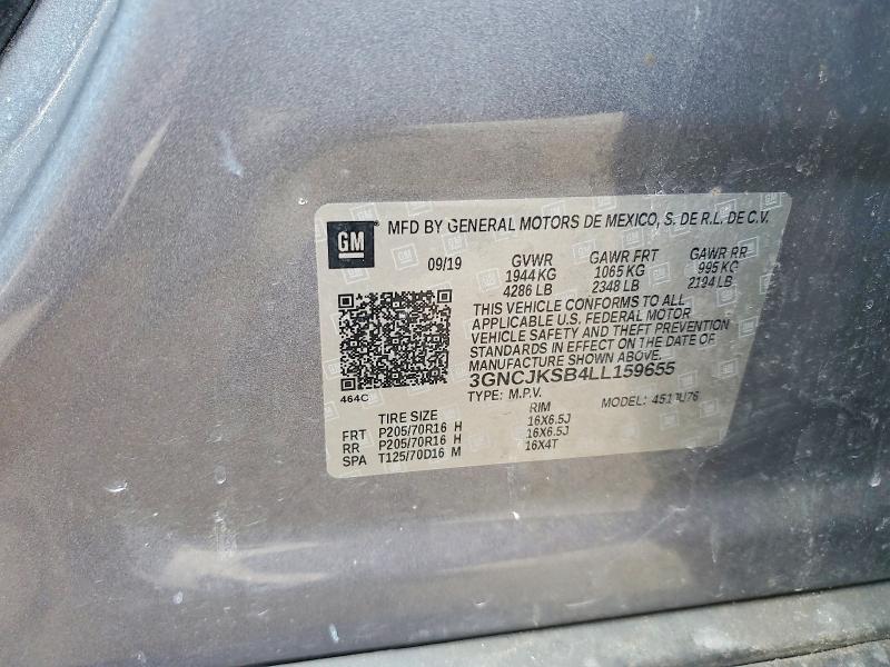 Продаж на аукціоні авто 2020 Chevrolet Trax, vin: 3GNCJKSB4LL159655, номер лоту: 58094176