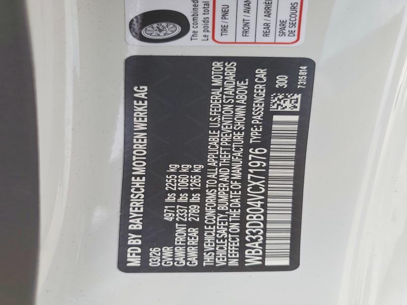 Aukcja sprzedaży 2027 Bmw 430i, vin: WBA33DB04VCX71976, numer aukcji: 55378346