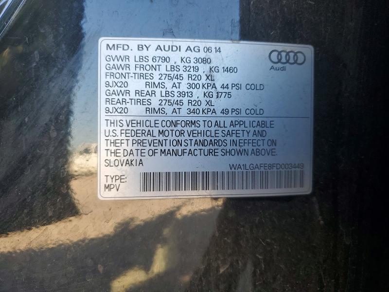 Продажа на аукционе авто 2015 Audi Q7, vin: WA1LGAFE8FD003449, номер лота: 57440546