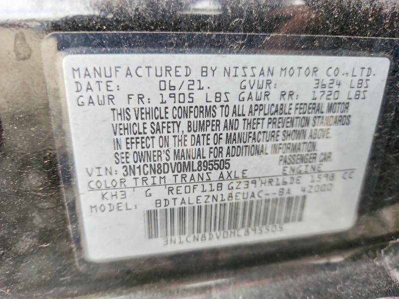 Продажа на аукционе авто 2021 Nissan Versa, vin: 3N1CN8DV0ML895505, номер лота: 56826766