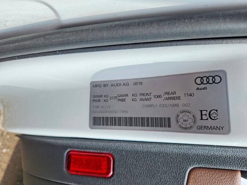 Aukcja sprzedaży 2019 Audi A4, vin: WAUANAF44KN011995, numer aukcji: 55168566