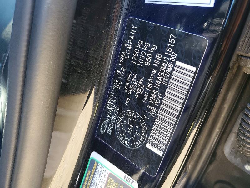 Продажа на аукционе авто 2021 Hyundai Elantra, vin: KMHLN4AG3MU116157, номер лота: 58382766