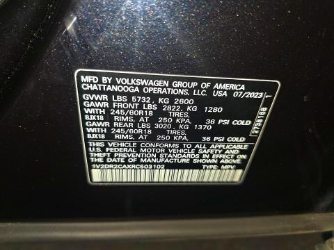 Продажа на аукционе авто 2024 Volkswagen Atlas, vin: 1V2DR2CAXRC503102, номер лота: 57911736
