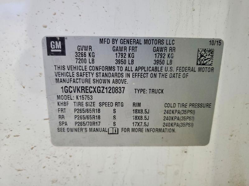 Aukcja sprzedaży 2016 Chevrolet Silverado, vin: 1GCVKRECXGZ120837, numer aukcji: 58278206