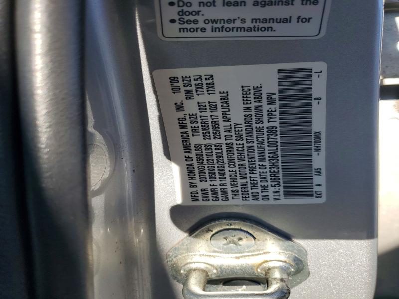 56140106 :رقم المزاد ، 5J6RE3H36AL007389 vin ، 2010 Honda Cr-v مزاد بيع