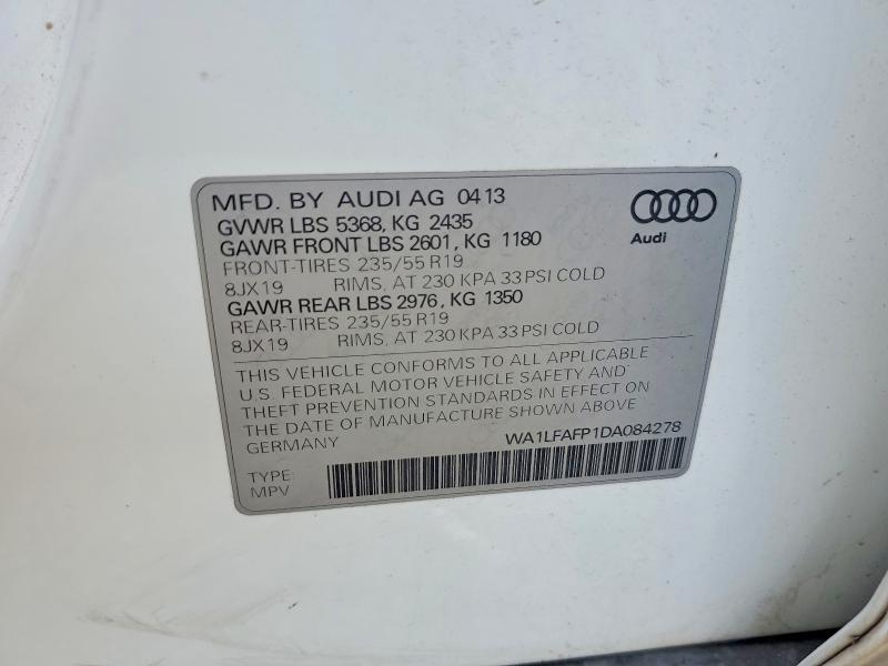 Продажа на аукционе авто 2013 Audi Q5, vin: WA1LFAFP1DA084278, номер лота: 57382926