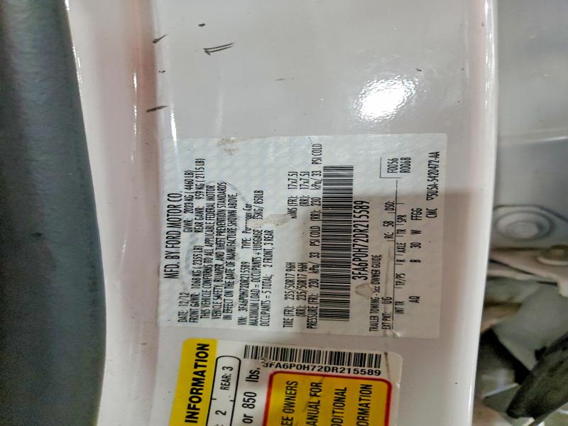 2013 Ford Fusion მანქანა იყიდება აუქციონზე, vin: 3FA6P0H72DR215589, აუქციონის ნომერი: 95590095