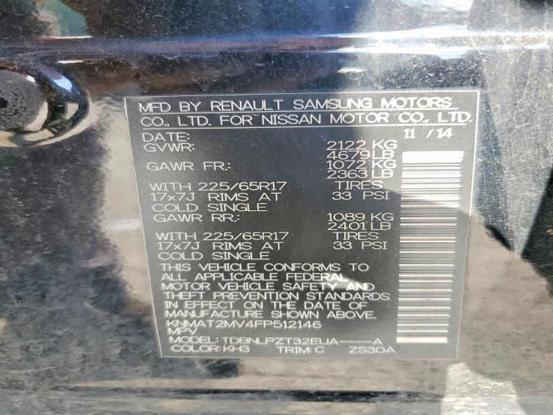 Продаж на аукціоні авто 2015 Nissan Rogue, vin: KNMAT2MV4FP512146, номер лоту: 58878466