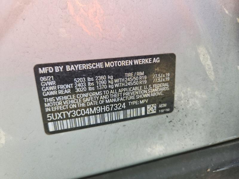 55786196 :رقم المزاد ، 5UXTY3C04M9H67324 vin ، 2021 Bmw X3 مزاد بيع