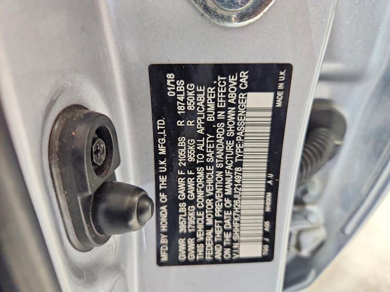 Aukcja sprzedaży 2018 Honda Civic, vin: SHHFK7H26JU214978, numer aukcji: 58433346