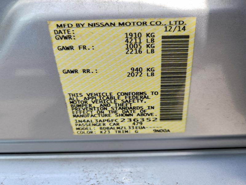 Aukcja sprzedaży 2015 Nissan Altima, vin: 1N4AL3AP6FC236352, numer aukcji: 57027536