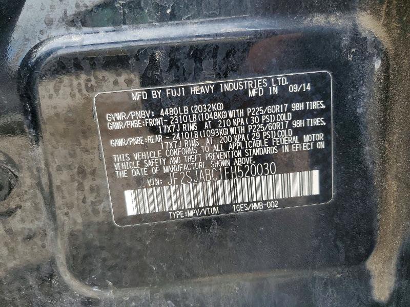 59369456 :رقم المزاد ، JF2SJABC1FH520030 vin ، 2015 Subaru Forester مزاد بيع