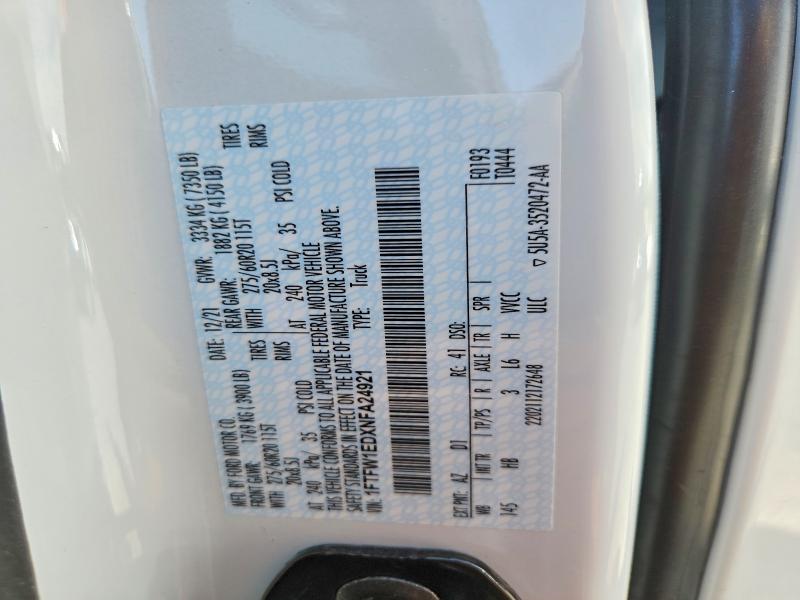 55878906 :رقم المزاد ، 1FTFW1EDXNFA24921 vin ، 2022 Ford F150 مزاد بيع