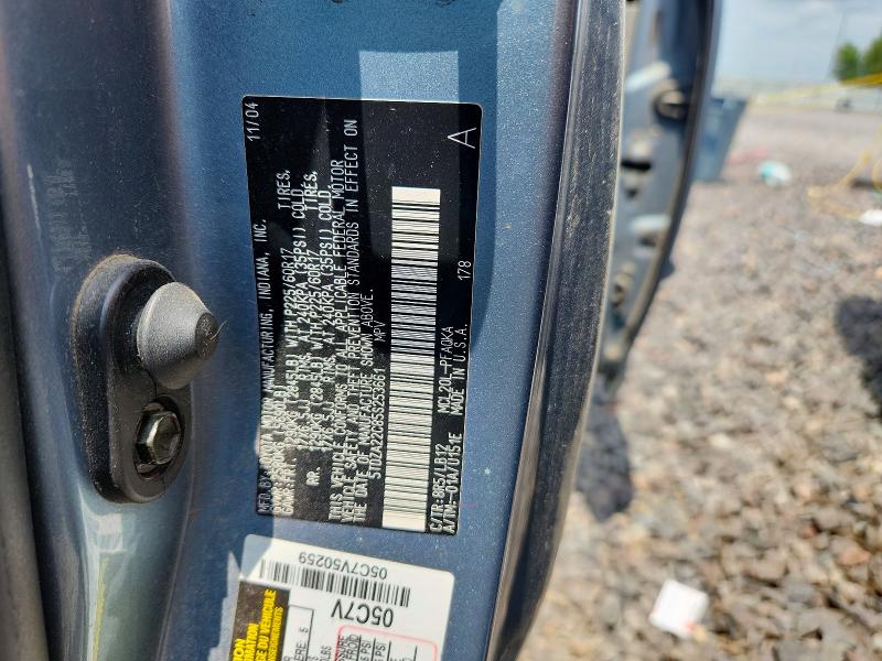 2005 Toyota Sienna მანქანა იყიდება აუქციონზე, vin: 5TDZA22C85S253661, აუქციონის ნომერი: 57947836