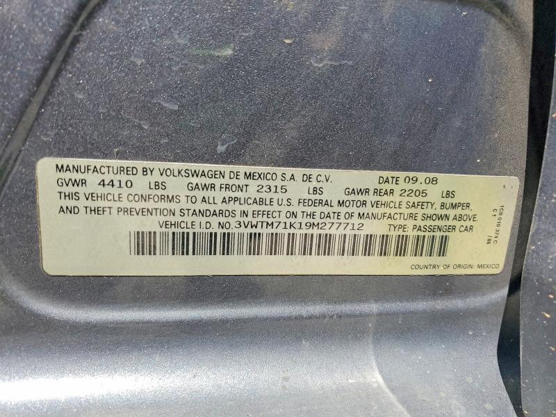 Aukcja sprzedaży 2009 Volkswagen Jetta, vin: 3VWTM71K19M277712, numer aukcji: 56119976