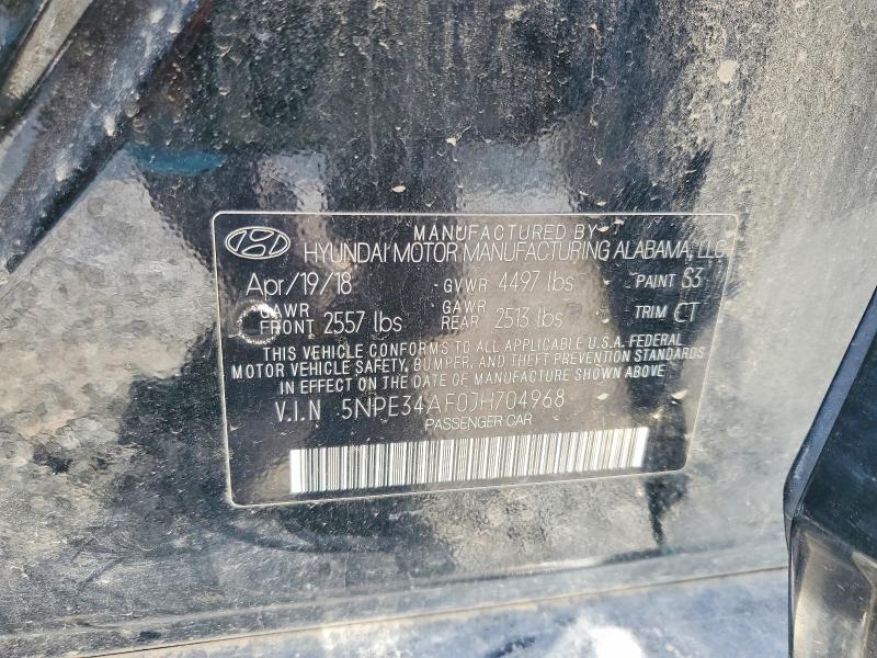 56166256 :رقم المزاد ، 5NPE34AF0JH704968 vin ، 2018 Hyundai Sonata مزاد بيع