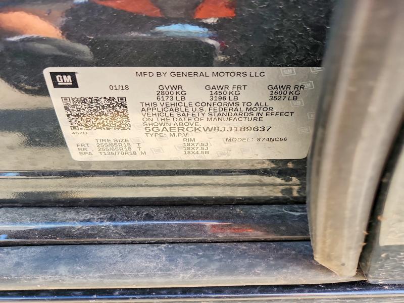 Продаж на аукціоні авто 2018 Buick Enclave, vin: 5GAERCKW8JJ189637, номер лоту: 57199686