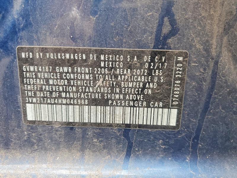 Aukcja sprzedaży 2017 Volkswagen Golf, vin: 3VW217AU4HM046968, numer aukcji: 55815296