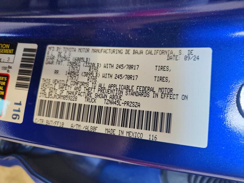 2024 Toyota Tacoma მანქანა იყიდება აუქციონზე, vin: 3TMLB5JN3RM059228, აუქციონის ნომერი: 58896876