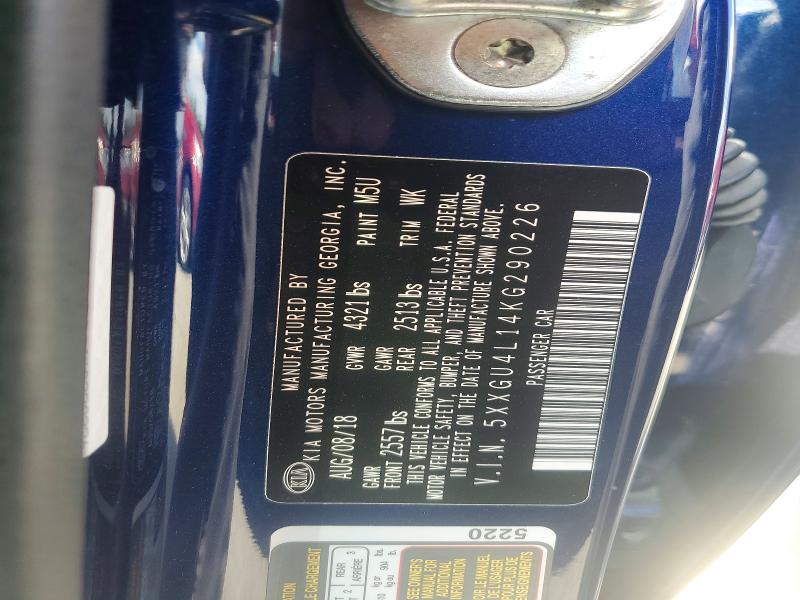56104956 :رقم المزاد ، 5XXGU4L14KG290226 vin ، 2019 Kia Optima مزاد بيع