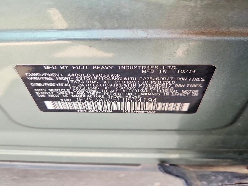 Aukcja sprzedaży 2015 Subaru Forester, vin: JF2SJARC5FH534194, numer aukcji: 55972366