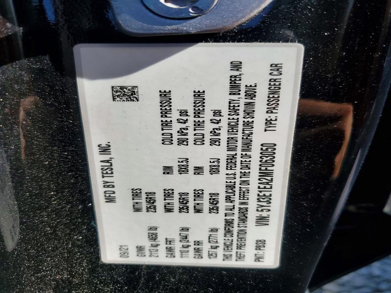 Продаж на аукціоні авто 2021 Tesla Model 3, vin: 5YJ3E1EA2MF063050, номер лоту: 57292036