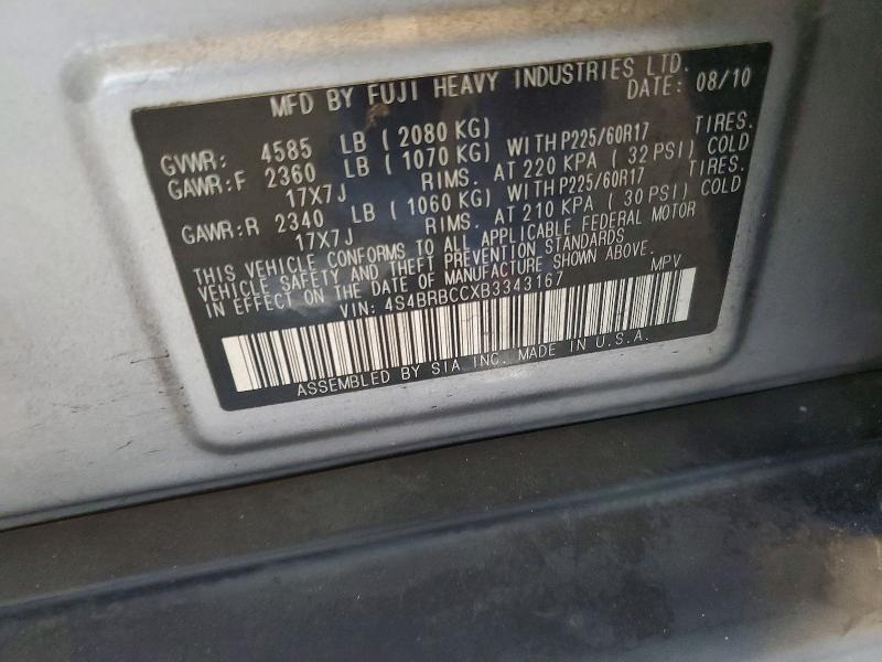 Aukcja sprzedaży 2011 Subaru Outback, vin: 4S4BRBCCXB3343167, numer aukcji: 56996326