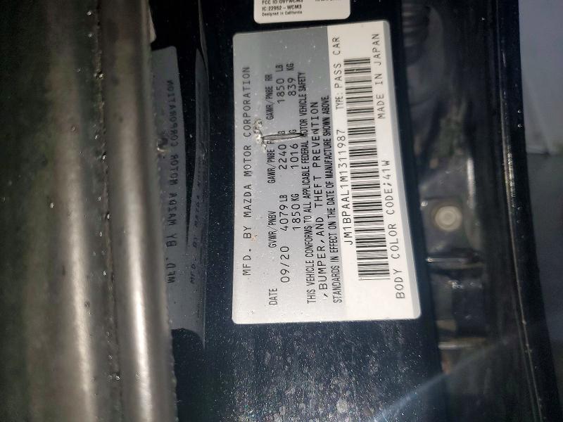 2021 Mazda 3 მანქანა იყიდება აუქციონზე, vin: JM1BPAAL1M1311987, აუქციონის ნომერი: 60705336