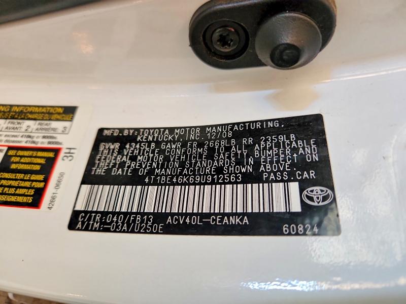 Продаж на аукціоні авто 2009 Toyota Camry, vin: 4T1BE46K69U912563, номер лоту: 55865686