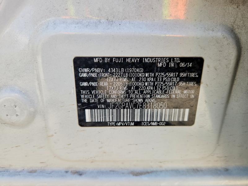 2014 Subaru Xv Crosstrek მანქანა იყიდება აუქციონზე, vin: JF2GPAVC7E8318050, აუქციონის ნომერი: 57540936