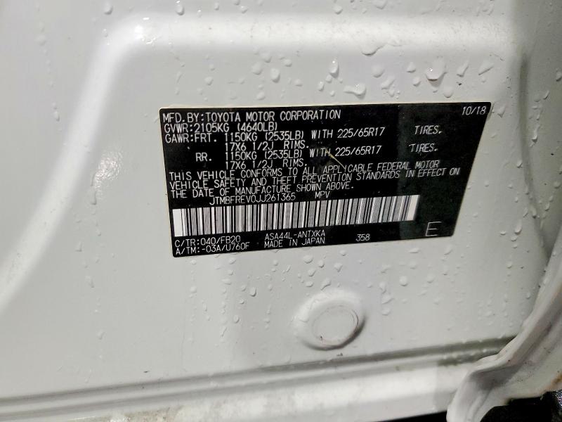 Продаж на аукціоні авто 2018 Toyota Rav4, vin: JTMBFREV0JJ261365, номер лоту: 56494896