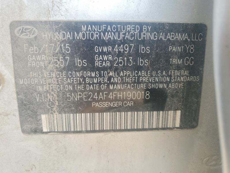 Aukcja sprzedaży 2015 Hyundai Sonata, vin: 5NPE24AF4FH190018, numer aukcji: 55668946