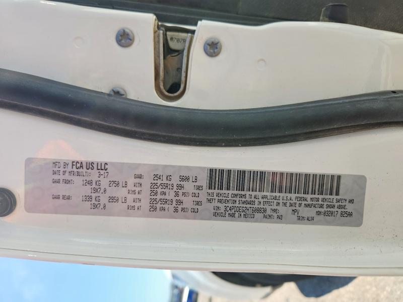 2017 Dodge Journey მანქანა იყიდება აუქციონზე, vin: 3C4PDDEG2HT608830, აუქციონის ნომერი: 56950076