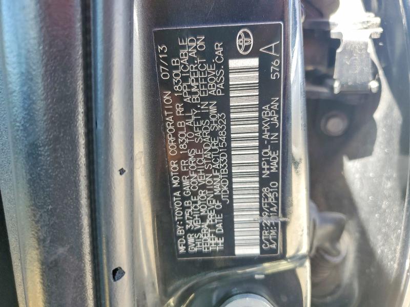 55771876 :رقم المزاد ، JTDKDTB33D1548323 vin ، 2013 Toyota Prius C مزاد بيع