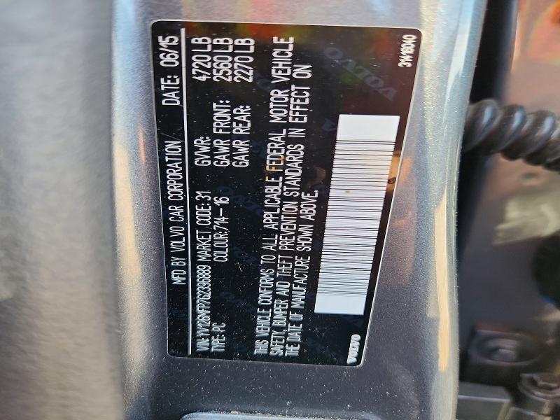 2016 Volvo S60 მანქანა იყიდება აუქციონზე, vin: YV126MFP7G2396889, აუქციონის ნომერი: 55330116