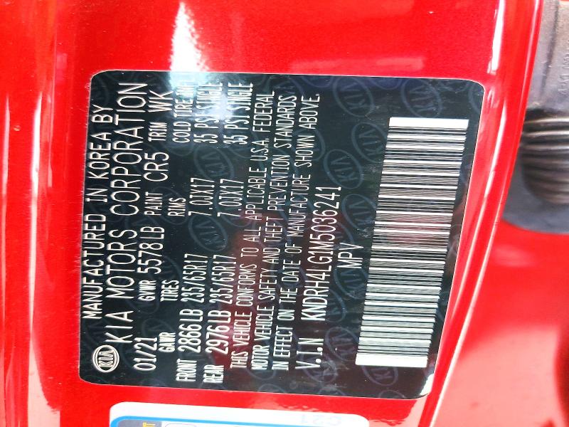 2021 Kia Sorento მანქანა იყიდება აუქციონზე, vin: KNDRH4LG1M5036241, აუქციონის ნომერი: 56497136