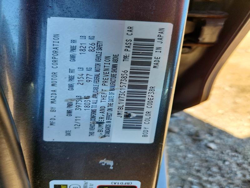 Aukcja sprzedaży 2012 Mazda 3, vin: JM1BL1V73C1573856, numer aukcji: 57948086