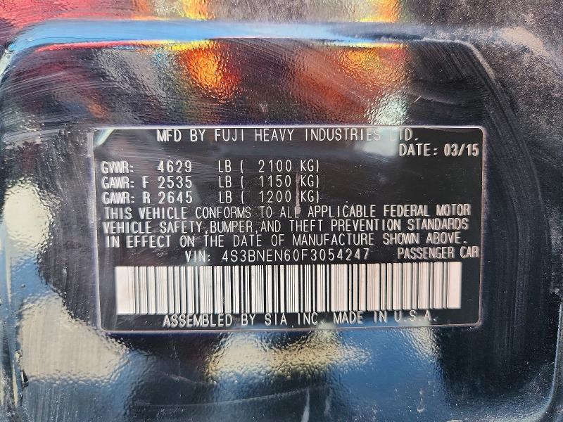 Aukcja sprzedaży 2015 Subaru Legacy, vin: 4S3BNEN60F3054247, numer aukcji: 57875636