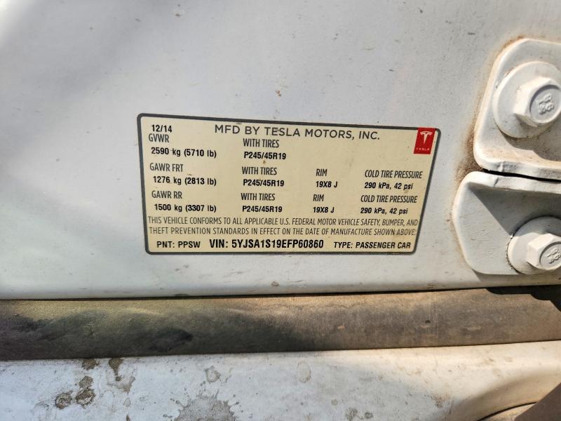 57266186 :رقم المزاد ، 5YJSA1S19EFP60860 vin ، 2014 Tesla Model S مزاد بيع