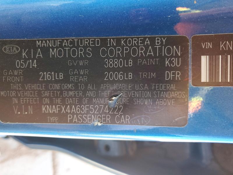 Aukcja sprzedaży 2015 Kia Forte, vin: KNAFX4A63F5274222, numer aukcji: 57522836