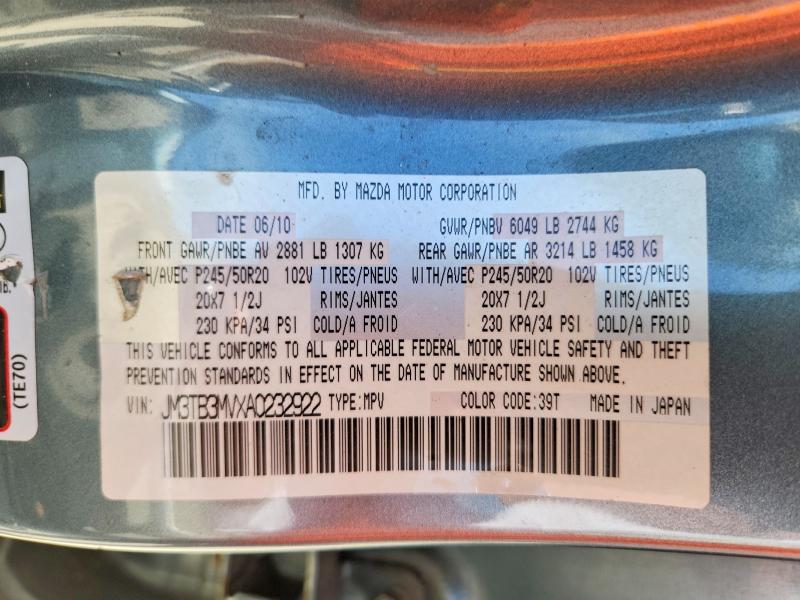 Продажа на аукционе авто 2010 Mazda Cx-9, vin: JM3TB3MVXA0232922, номер лота: 56176846