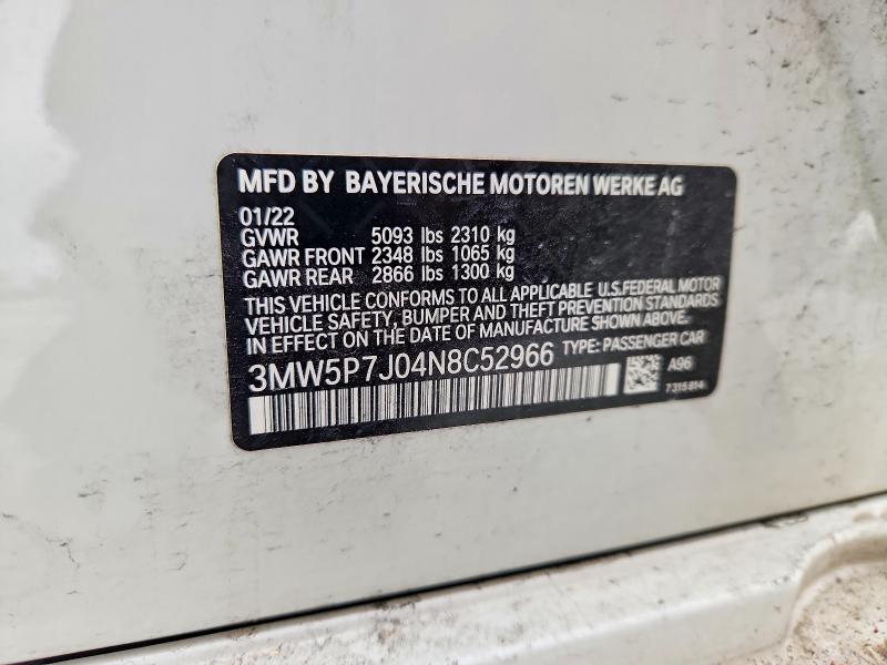 Продаж на аукціоні авто 2022 Bmw 330e, vin: 3MW5P7J04N8C52966, номер лоту: 56138856