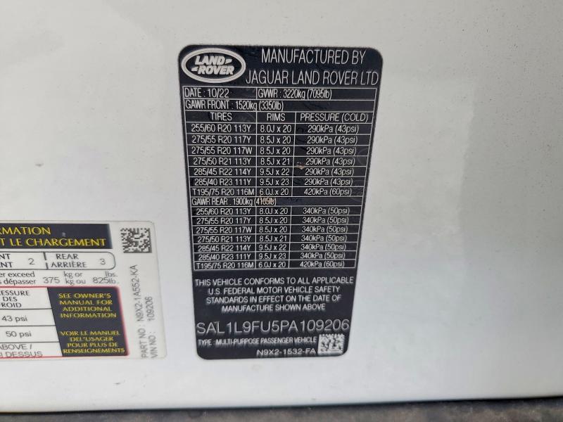 Продаж на аукціоні авто 2023 Land Rover Range Rover Sport, vin: SAL1L9FU5PA109206, номер лоту: 56738866